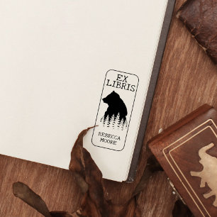 Anpassningsbar Ex Libris, skogskläder Bibliotek Bo Stämpel