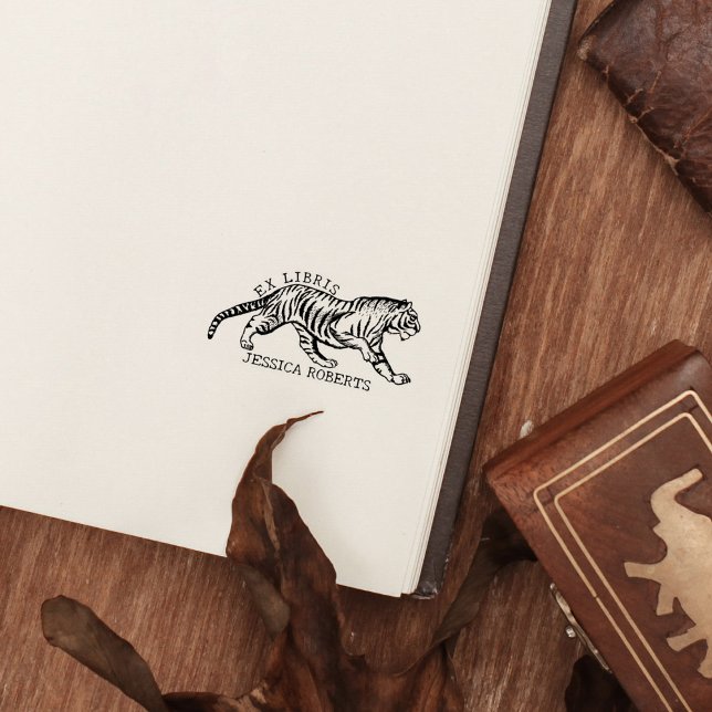 Anpassningsbar Ex Libris, Tiger Bok Stämpel (Skapare uppladdad)