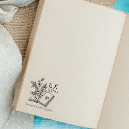 Anpassningsbar Ex Libris Vintage Flower Bok Stämpel
