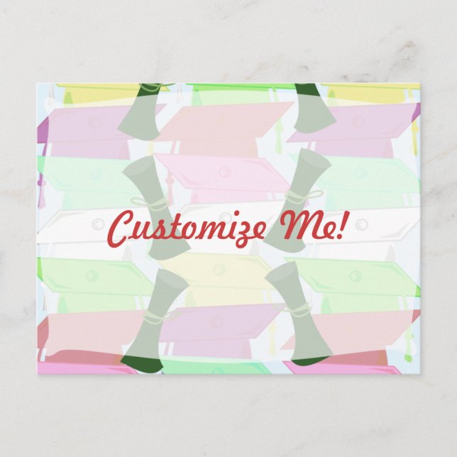 Anpassningsbar Examen Meddelande Vykort (Framsida)