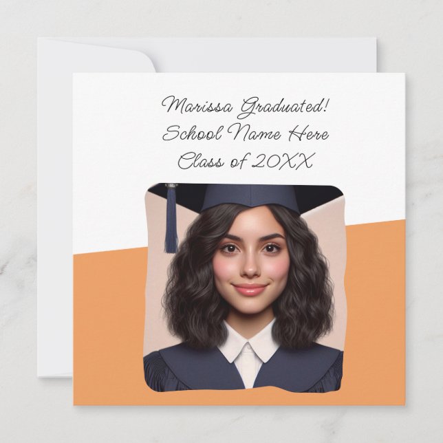 Anpassningsbar examensannonsering med foto och typ inbjudningar (Framsida)