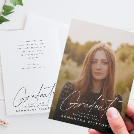 Anpassningsbar examensfoto efter examen meddelande