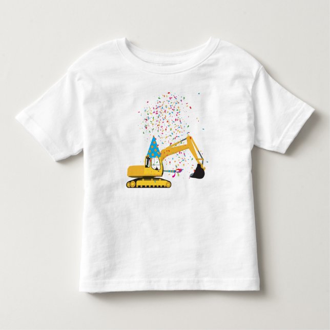 Anpassningsbar Excavator Construction Lastbil Föde T Shirt (Framsida)