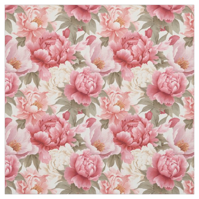 Anpassningsbar Fabric-Rosa Peony Tyg (Provkarta)