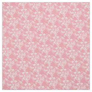 Anpassningsbar Fabric-Rosa & White-Blommigt Tyg