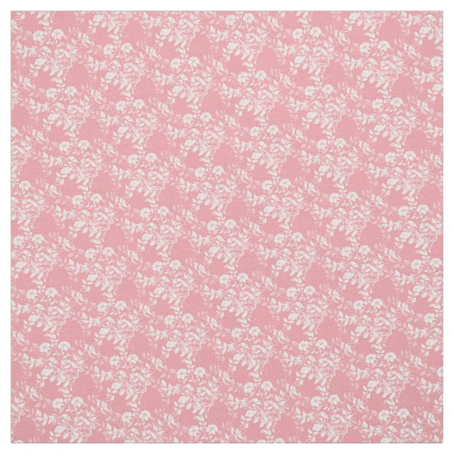 Anpassningsbar Fabric-Rosa & White-Blommigt Tyg (Provkarta)