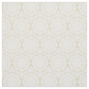 Anpassningsbar Fabrics-White & Guld Blommigt Circl Tyg