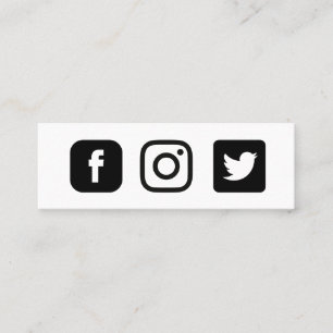 Anpassningsbar Facebook Instagram Twitter Mini Visitkort