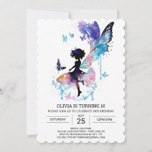 Anpassningsbar Fairy Garden Birthday Inbjudningar