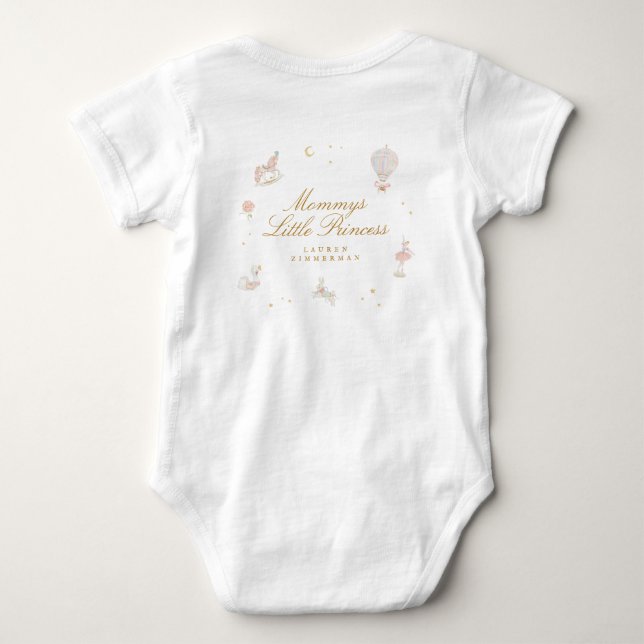 Anpassningsbar Fairytale Little Princess Rosa Girl T Shirt (Baksida)