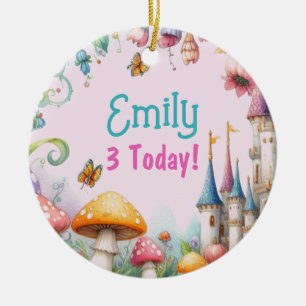 Anpassningsbar Fairytale Princess Girls Birthday F Julgransprydnad Keramik