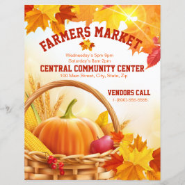 Anpassningsbar Fall Farmers Market Event Flyer 8,5