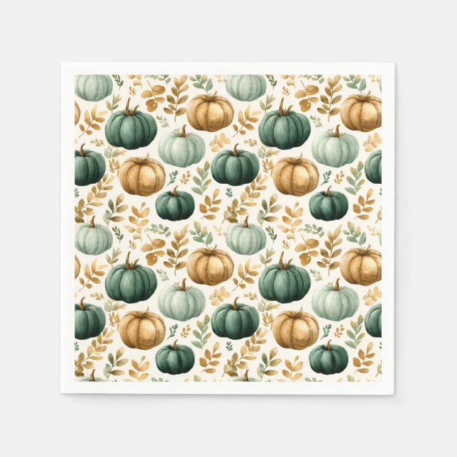 Anpassningsbar Fall Pumpkin Photo Ram Pappersservett (Framsidan)