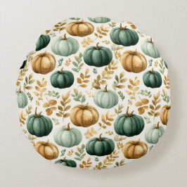 Anpassningsbar Fall Pumpkin Photo Ram Rund Kudde