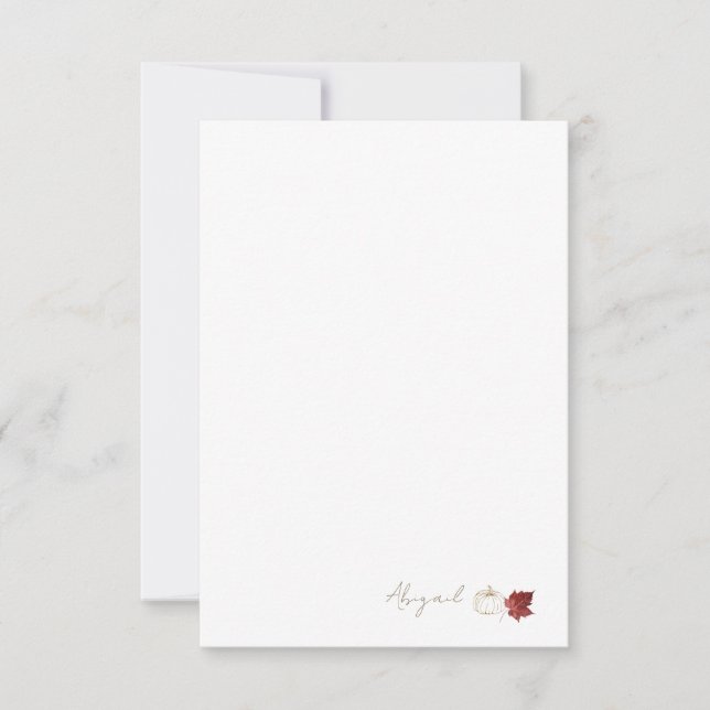 Anpassningsbar Fall Pumpkin Tack Kort (Framsida)