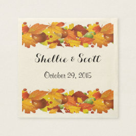 Anpassningsbar Fall Wedding Napkins-mall Pappersservett