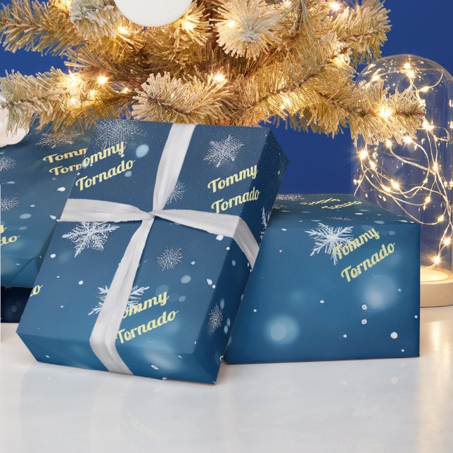 Anpassningsbar Fallande Personlig för flagga i Snö Presentpapper (Helgdagar)