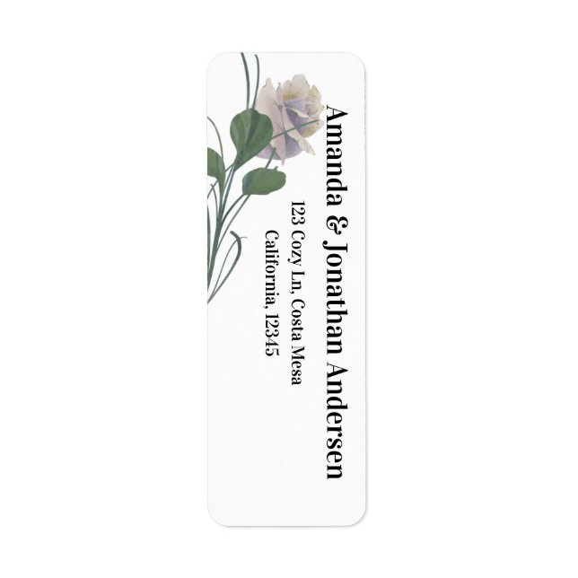 Anpassningsbar Fält Flower Bröllop Returetiketter Returadress Etikett (Framsidan)