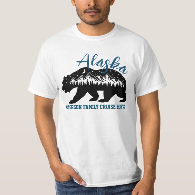 Anpassningsbar Familj Cruise Resa Bear Mountains T Shirt (Framsida)