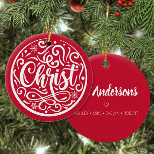 Anpassningsbar Familj Kristi Helgdag - Religiösa Julgransprydnad Keramik