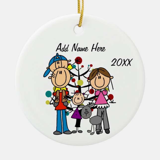 Anpassningsbar-familj med 4 Hund för ornament (Framsidan)