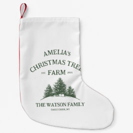 Anpassningsbar Familj Namn Julgran Farm Retro Liten Julstrumpa