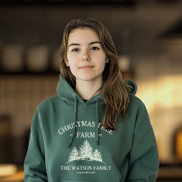 Anpassningsbar Familj Namn Julgran Farm Retro T Shirt