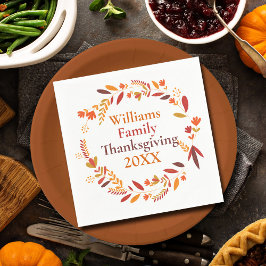Anpassningsbar Familj Thanksgiving Party Fallutand Pappersservett