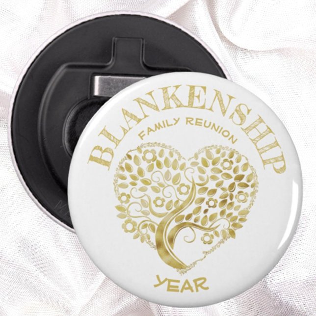 Anpassningsbar Familjeåterförening Guld Hjärtforma Flasköppnare (Skapare uppladdad)