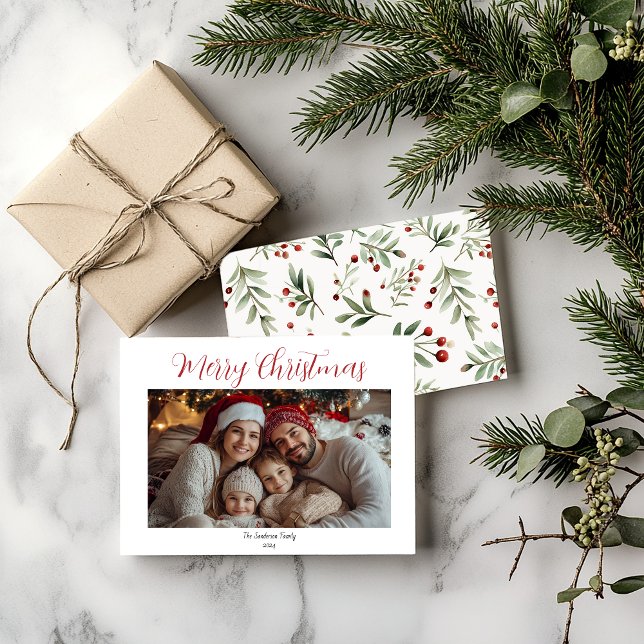 Anpassningsbar familjefolljul kort (Mistletoe christmas card
)