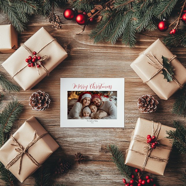 Anpassningsbar familjefolljul vykort (family christmas postcard)