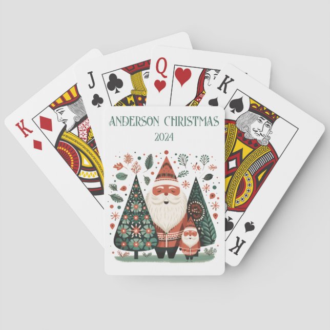 Anpassningsbar Familjejul Jultomten Casinokort (Baksidan)