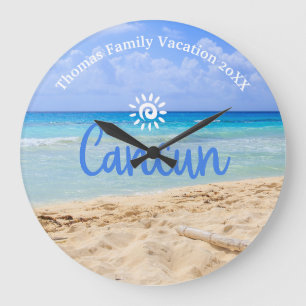 Anpassningsbar-familjen Cancun Beach Vacation Stor Klocka