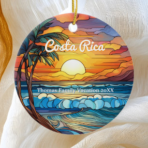 Anpassningsbar-familjen Costa Rica Resa Faux-glase Julgransprydnad Keramik