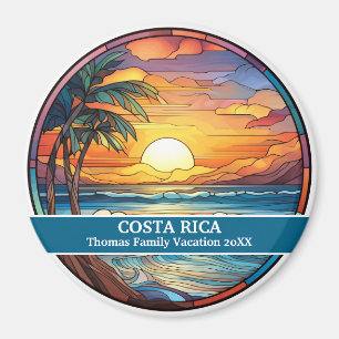 Anpassningsbar-familjen Costa Rica Resa Faux-glase Magnet