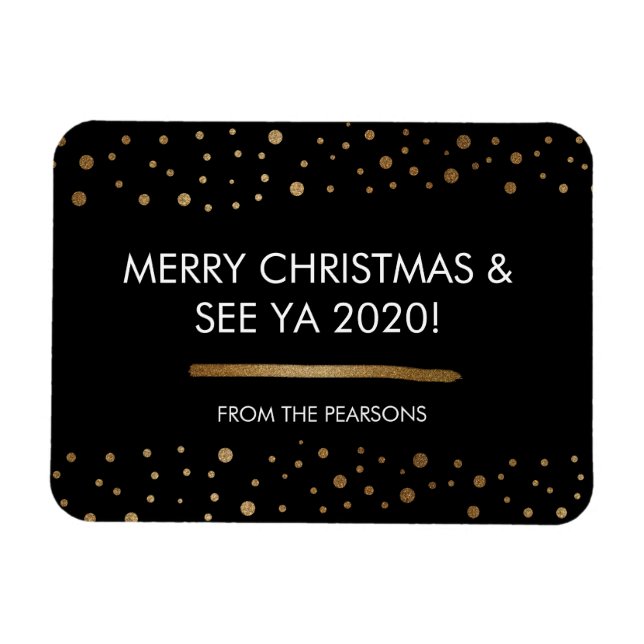 Anpassningsbar-familjen God jul och Se Ya 2020 Magnet (Horisontell)