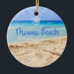 Anpassningsbar-familjen Miami Beach Vacation-jul Julgransprydnad Keramik<br><div class="desc">Cute personalizable Miami Resa souvenir. Anpassning: Ändra rubrik och år för att göra den unik.</div>