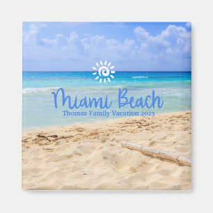 Anpassningsbar-familjen Miami Beach Vacation-jul Magnet