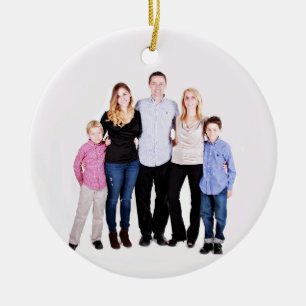 Anpassningsbar-familjens fotojul julgransprydnad keramik