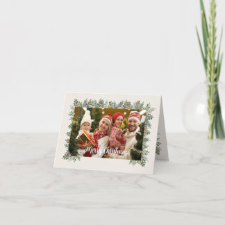 Anpassningsbar-familjens fotojulkort 1 tack kort