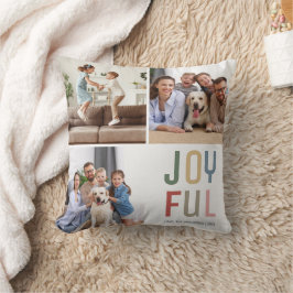 Anpassningsbar Family 4 Foton Glatt jul Kudde