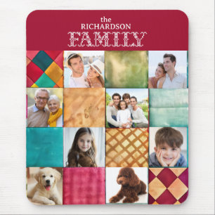 Anpassningsbar Family 8 Photo Collage Mousepad Musmatta