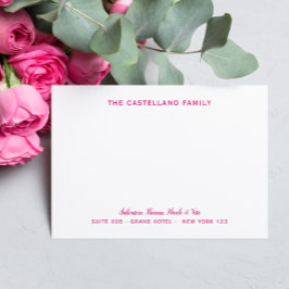 Anpassningsbar Family Adress Cursive Namn SHOCK RO Anteckningskort