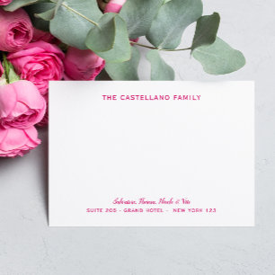 Anpassningsbar Family Adress Cursive Namn SHOCK RO Anteckningskort