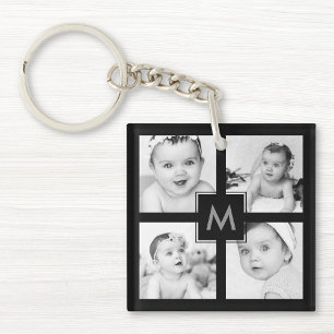Anpassningsbar Family Baby Photo Collage Initial B