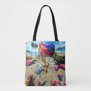 Anpassningsbar Family Beach Tote Bag med Sand Welc Tygkasse
