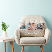 Anpassningsbar Family Beige Heart Script 3 Photo C