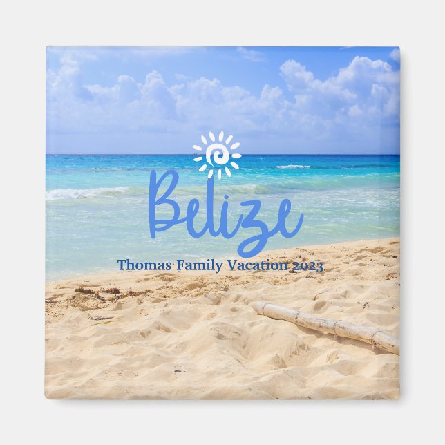 Anpassningsbar Family Belize Beach Vacation-jul Magnet (Framsidan)