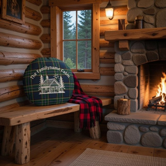 Anpassningsbar Family Cabin Dekorativ kudde (Skapare uppladdad)