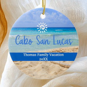 Anpassningsbar Family Cabo San Lucas Vacation-jul Julgransprydnad Keramik